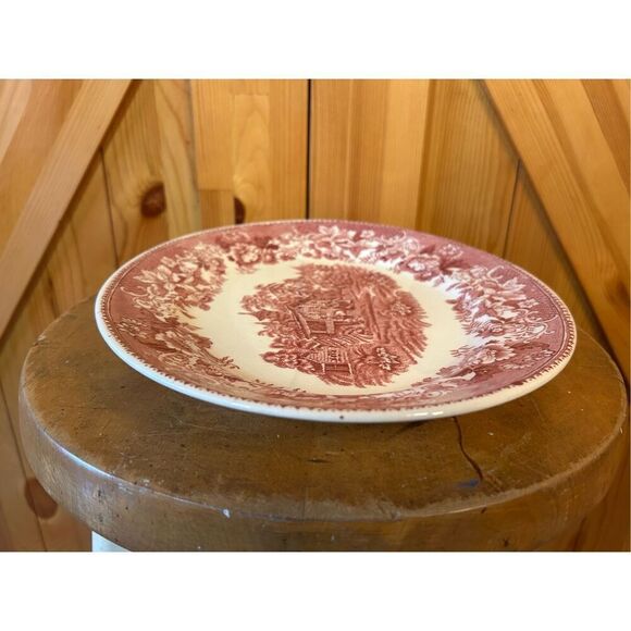 Vintage Avon Cottage Pink Oval Platter Tray 12" Hughes Longport Staffordshire (8 - Picture 5 of 12